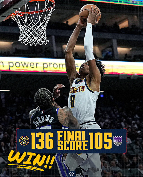 掘金136-105大胜国王，约基奇36+12+8，威少17分，拉文缺战