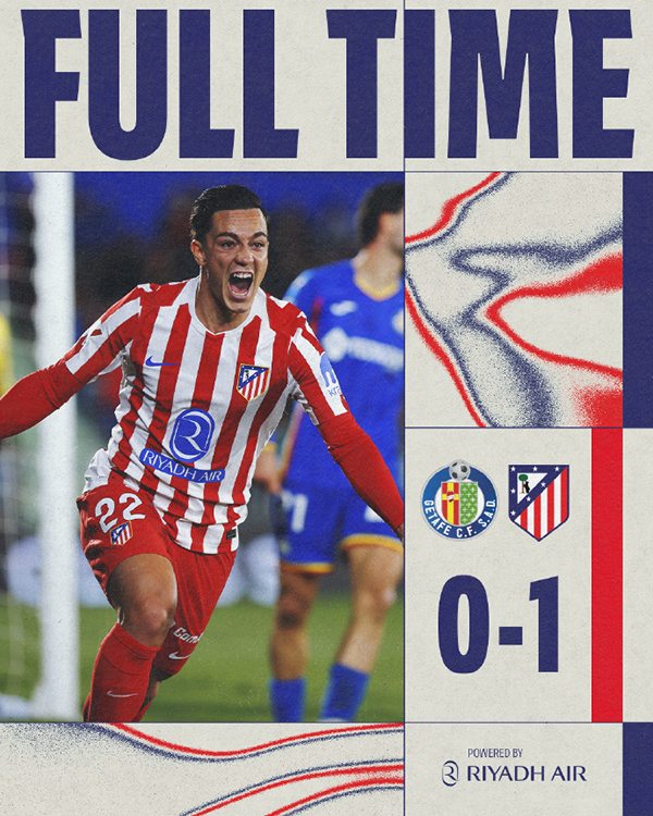 西甲-马竞1-0赫塔费 拉斯帕多里造乌龙 略伦特伤退