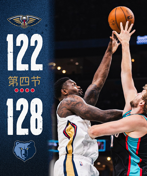 灰熊128-122险胜鹈鹕,莫兰特35分,锡安27+9致命失误