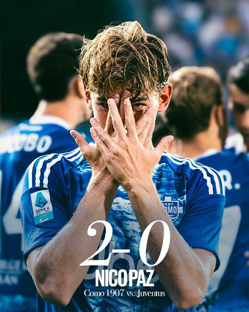 意甲：尤文0-2科莫遭赛季首败 帕斯传射 科莫5轮不败